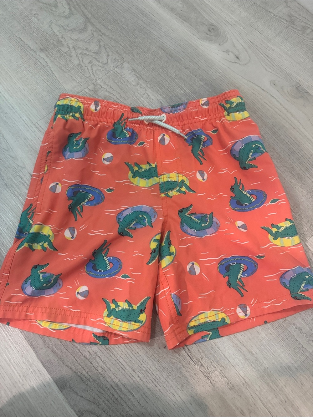 wonder nation Orange Croc Print Kids Swim Trunks